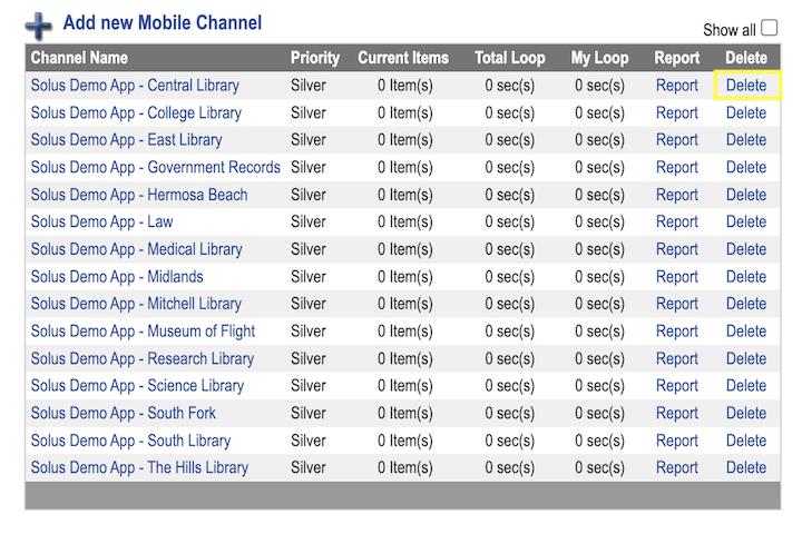 CMS Delete Channel