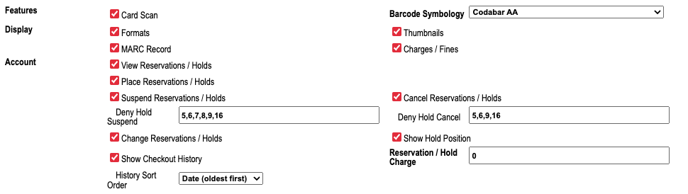 CMS Patron Account Options