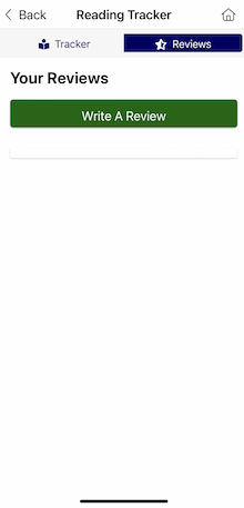 Reading Tracker Reviews Screen