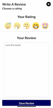 Reading Tracker Submit Review Screen